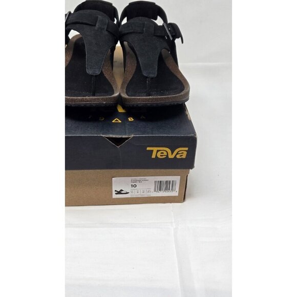 Teva Mahonia 3 Point Wedge black Sandal Women's size 10 - Picture 2 of 9